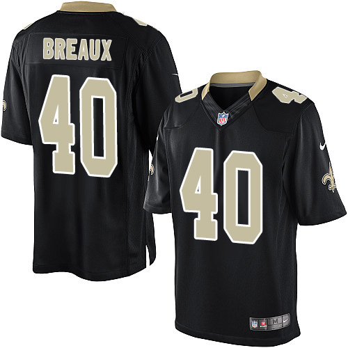 Youth Elite Delvin Breaux Nike Jersey Black Home - #40 NFL New Orleans Saints